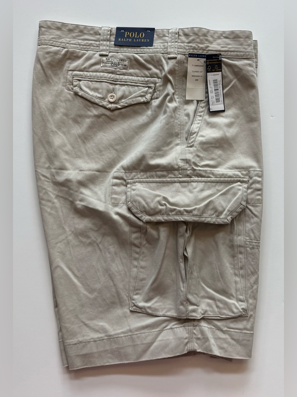 NWT Polo Ralph Lauren Men’s 48 Classic Polo Cargo Shorts Light Khaki Chino